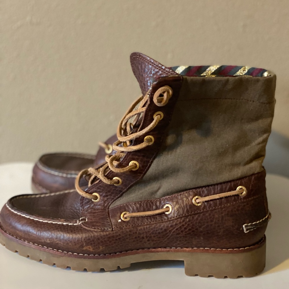 Sperry Leather and Canvas Boots